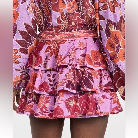FARM Rio tiered floral mini skirt size XS - Picture 6 of 12
